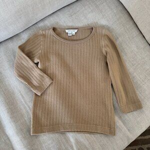 Marc Jacobs Kids 100% Cashmere Ribbed Long Sleeve Tee